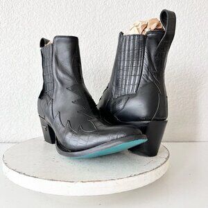 NEW Lane CHELSEA Womens Cowboy Bootie 11 Cowgirl Western Black Short Ankle Boots